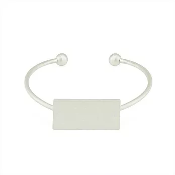 Snatch 方塊幾何薄片手環-銀白 / Rectangle Slice Bracelet - Silver