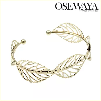【日本Osewayaお世話や】日本製-羽毛葉金屬鏤空手環