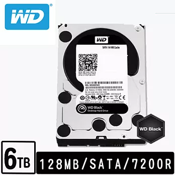 WD 威騰 黑標 6TB 3.5吋 SATAIII 硬碟 (WD6002FZWX)