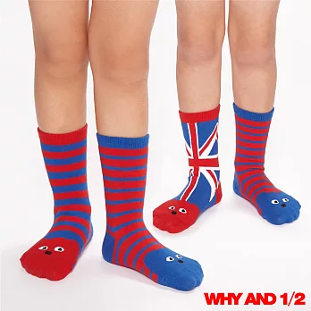 WHY AND 1/2 英國風中筒襪 三隻一組自由搭配03紅色