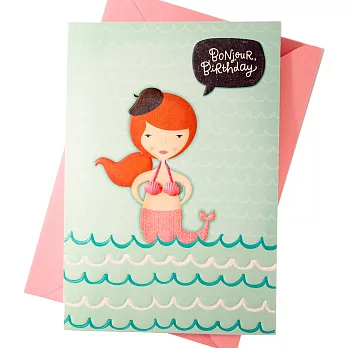 在海浪中出現美人魚【Hallmark-Signature經典手工系列 生日祝福】