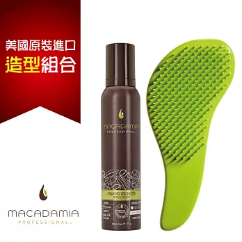 Macadamia Professional瑪卡奇蹟油蓬鬆光感髮泡171g+瑪卡順髮梳