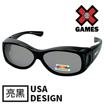 【XGAMES 護目套鏡】1081-C2 雙重防護偏光太陽眼鏡/護目鏡/防風鏡(亮黑-中版)