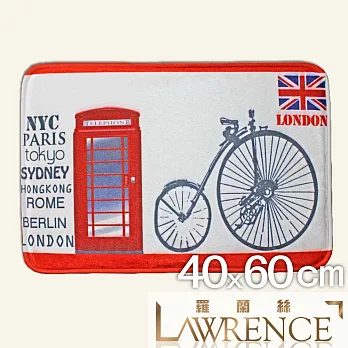 【羅蘭絲相框】腳踏車柔毛印花止滑地墊 浴室墊 腳踏墊 防滑地墊(40x60cm)