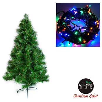 【摩達客】台灣製 8呎/ 8尺(240cm)特級綠松針葉聖誕樹 (不含飾品)+100燈LED燈4串(附控制器跳機)四彩光