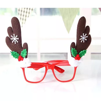 【摩達客】聖誕派對造型眼鏡-咖啡鹿角