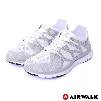 AIRWALK -搶眼造型透氣編織鞋-黑US5.5白色