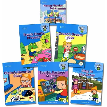 Happy Phonics Set 4 (5 Books + Audio CD/1片) (1/e)