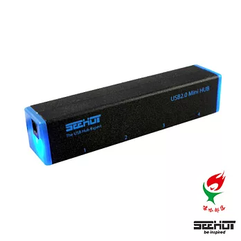Seehot Mini 4 Port USB 2.0 HUB集線器-鋼琴黑