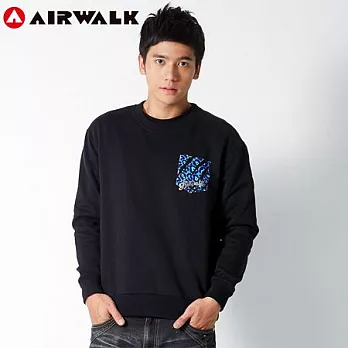 【美國 AIRWALK】低調狂野長袖圓領Tee-男M黑-M