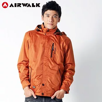 【美國 AIRWALK】時尚潮流兩件式連帽功能性厚外套-男M橘-M