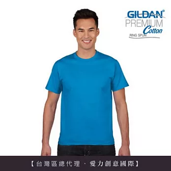 GILDAN 總代理-100%美國棉~亞規圓筒短袖素面T-ShirtXS寶石藍