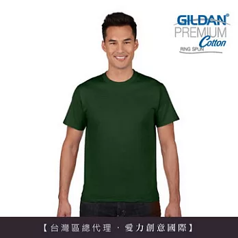 GILDAN 總代理-100%美國棉~亞規圓筒短袖素面T-Shirt~M森林綠
