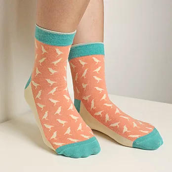 印花樂短襪-八哥/桃子粉色