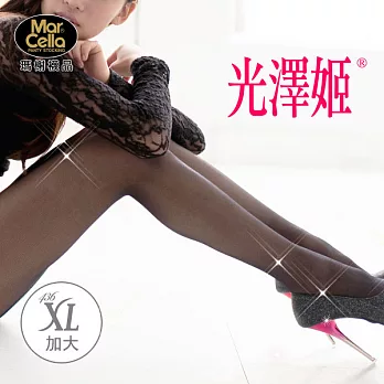《瑪榭》豐腴美人XL加大版！光澤姬系列。低調微亮澤亮彩絲襪/褲襪XL黑