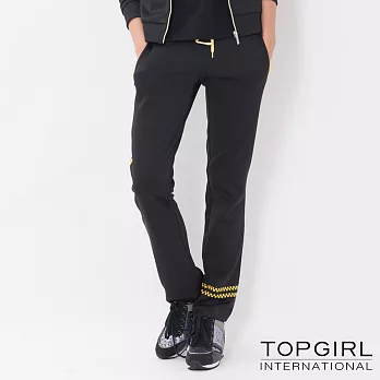 TOP GIRL-撞色顯瘦修身套裝-褲子M黑