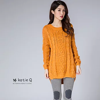 【KT】麻花小毛球造型毛衣(3色)-FREE橘