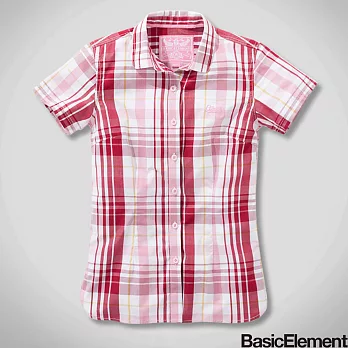 【BasicElement】女款格紋休閒襯衫S紅粉格