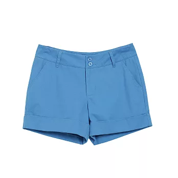 TOP GIRL-亮色反折短褲S藍
