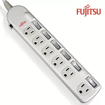 FUJITSU富士通電源延長轉接線(PE4T220-A)6座6切 過電流保護迴路