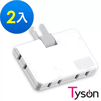 Tyson太順電業 TS-004A 轉向4座2P分接式插座-2入