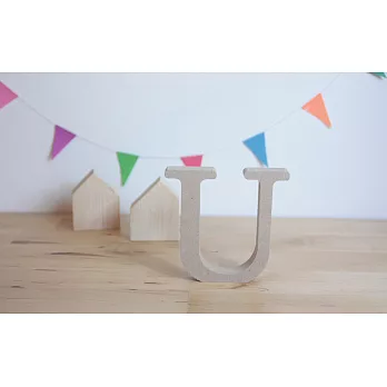 木質英文字母-U