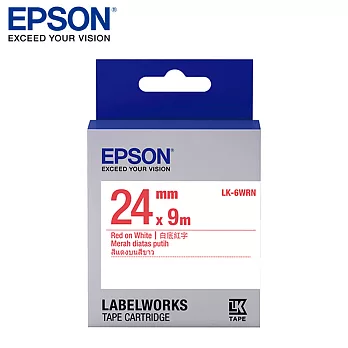 EPSON 愛普生LK-6WRN C53S656402標籤帶(一般24mm )白紅