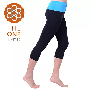 【The One】速乾彈力七分瑜珈運動褲FREE藍色