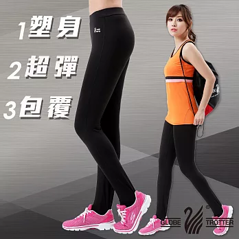【遊遍天下】MIT台灣製3D彈力塑身吸排機能壓力褲(P113)L黑/灰