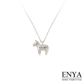 Enya★可愛立體小馬項鍊銀色