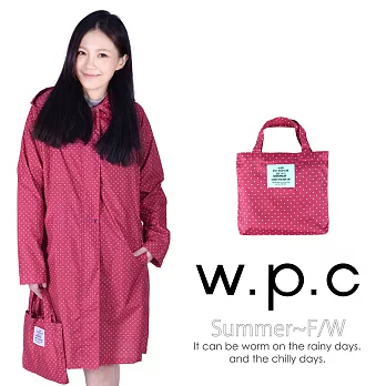 【w.p.c】率性修身款。時尚雨衣/風衣R1039 (紫紅)
