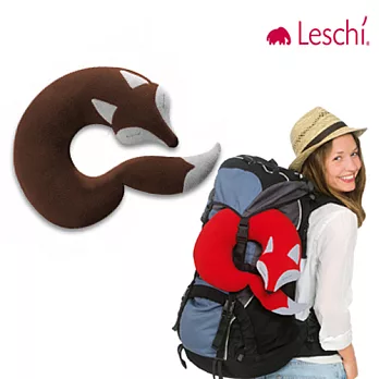 德國萊思綺Leschi旅行枕頭/辦公室、教室午休枕頭- 狐狸造型 (棕色)
