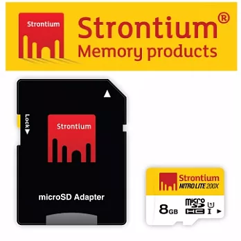 力鍶Strontium Nitro Lite UHS-1 Class10 Micro SD 8GB記憶卡 (附贈精美轉接卡)