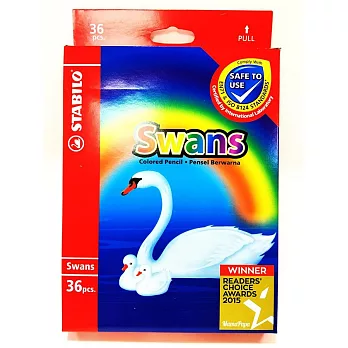 STABILO 德國天鵝牌 Swans系列 水溶性色鉛筆 36色 紙盒裝(型號:1878)36色