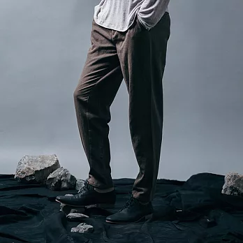 素白已然-原創男裝棉麻修身立裁長褲(2色)-S/M/L　M咖啡色