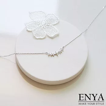 Enya★溫柔綺想花朵水鑽項鍊銀色