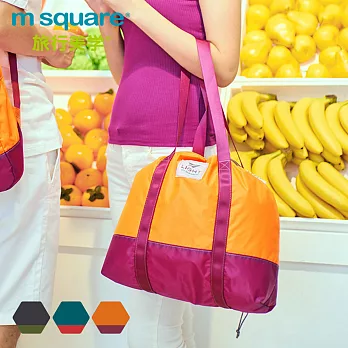 m square輕量摺疊束口購物袋橙色
