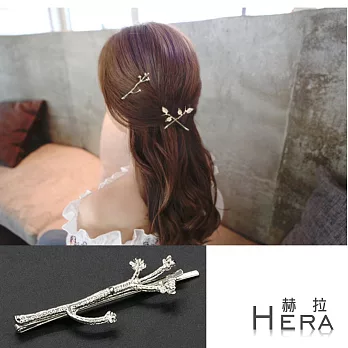 【Hera】赫拉 森林系樹枝梅花邊夾/髮夾/一字夾-(兩款兩色)銀色梅花