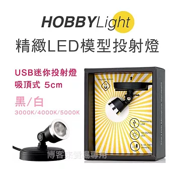 HOBBYLight【精緻 LED 模型投射燈 USB 迷你投射燈 吸頂式 5cm】模型燈 櫥窗 擺設 裝飾 #白5000K