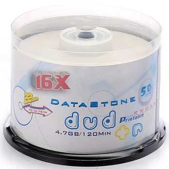 DataStone A級16xDVD+R 珍珠白滿版可印片 (50片桶)*1