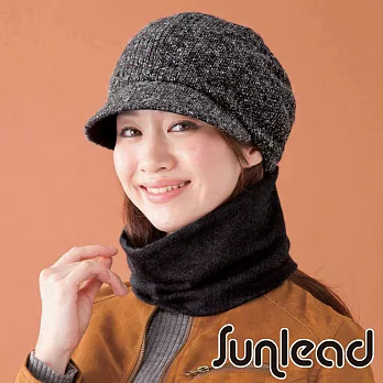 Sunlead 雙面可戴。多機能保暖防寒脖圍軟帽組 (黑色/銀灰黑)