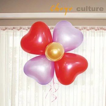 珠友 台灣製-5吋氣球+12吋氣球組合包-愛心花/氣球花/造型氣球/婚禮佈置 生日 派對 場景裝飾愛心花