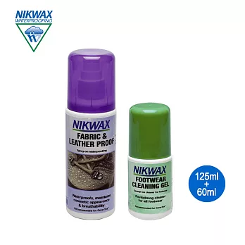 NIKWAX 織布/皮革噴霧劑792+登山鞋清洗劑 821【組合包】《125ml+60ml》 / 英國原裝進口