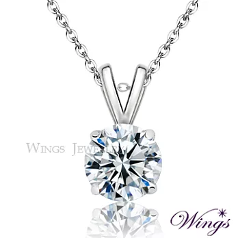 Wings 簡單愛 八心八箭方晶鋯石美鑽項鍊