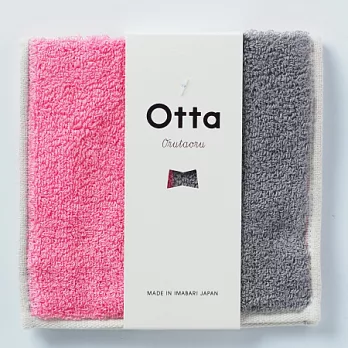 日本Otta【今治隨身手巾/方巾】方格粉