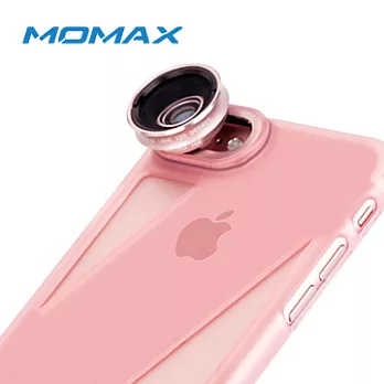 MOMAX X-Lens iphone7 專業拍照手機殼/附120度廣角＋15X微距鏡頭粉