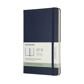 MOLESKINE 日程系列/2017-18年18M週記本/13*21/大型LARGE/藍