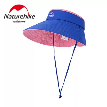 【Naturehike】繽紛撞色款雙面可戴空頂遮陽帽/防曬帽藍粉色