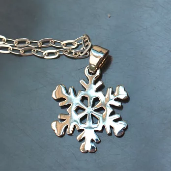 月色銀光925純銀墜子‧雪花(20mm)
