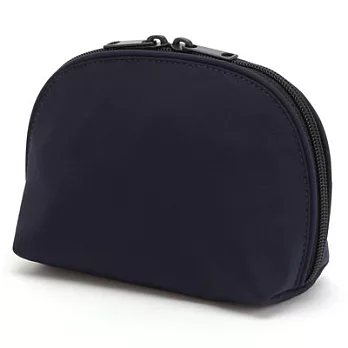 [MUJI無印良品]尼龍圓型廣口化妝包/深藍